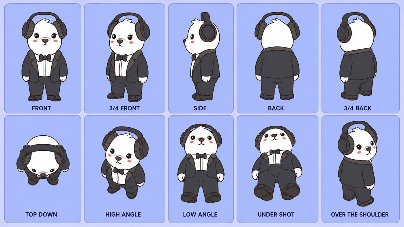 Bearish 10-panel camera angle sheet