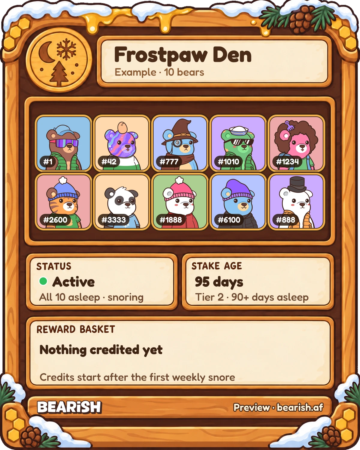Frostpaw Den: example sleuth card