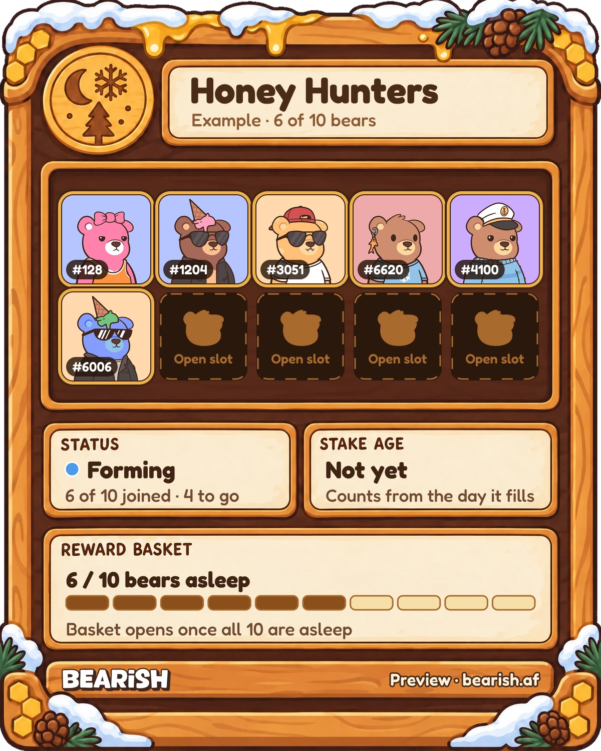 Honey Hunters: example sleuth card